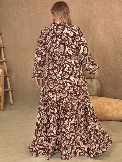 Chocolate Cape Town Plus Size Long Sleeve Maxi Caftan Dress