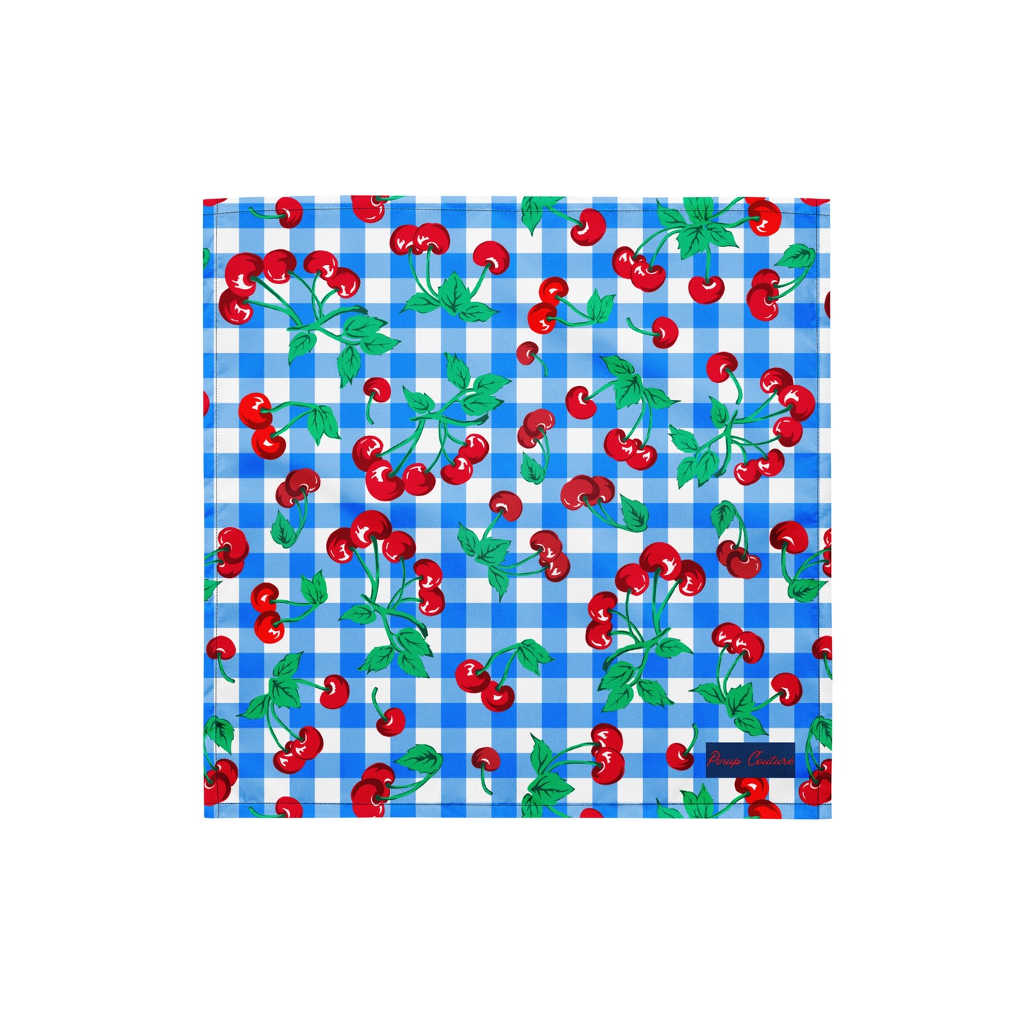 Cyndi Blue Gingham Cherry Girl All Bandana | Pinup Couture Relaxed