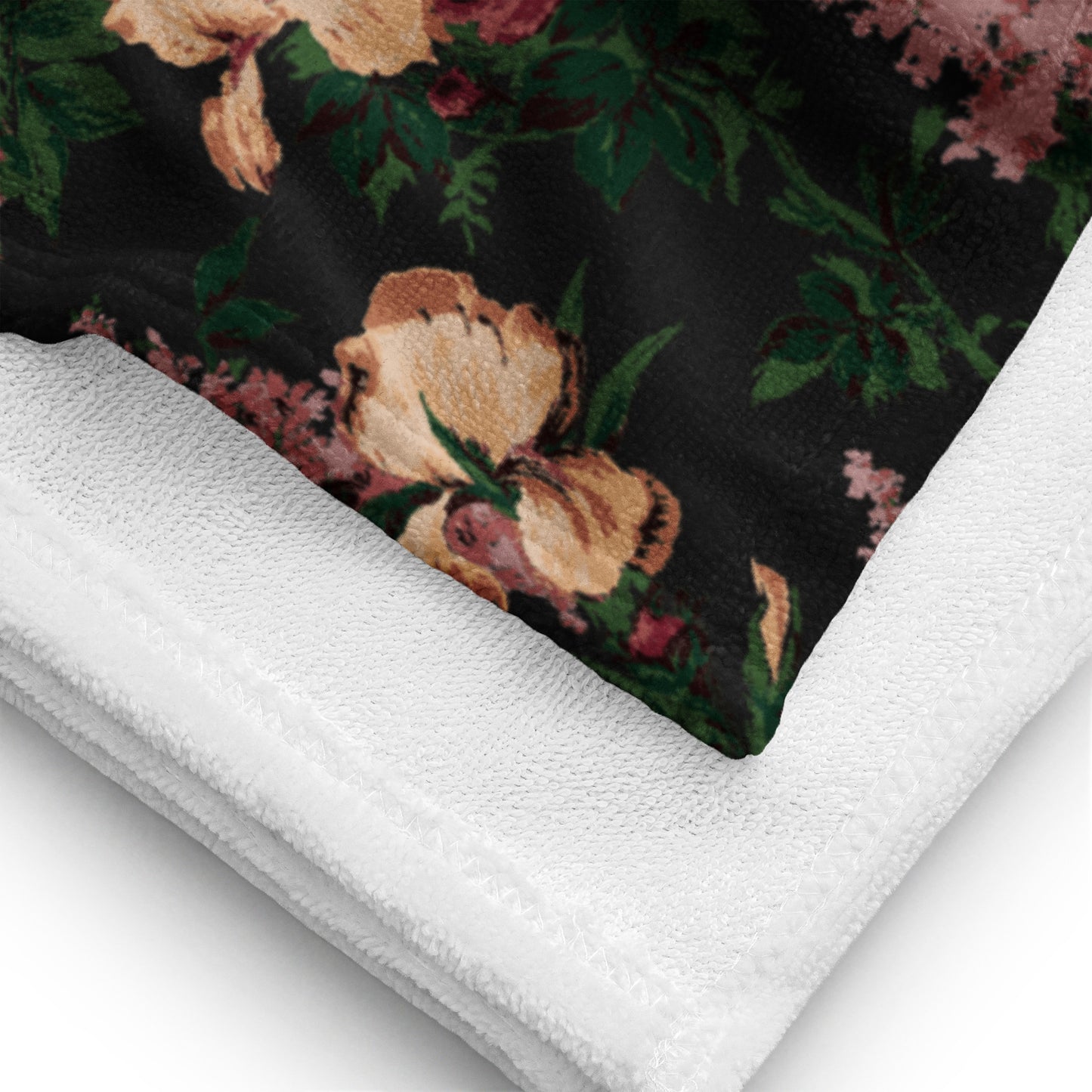 Arden Dark Bella Roses Beach & Bath Towel | Pinup Couture Home